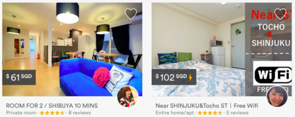 Her ses to forskellige annoncer, hvor den ene af dem ifølge Airbnb skulle være mere populær.