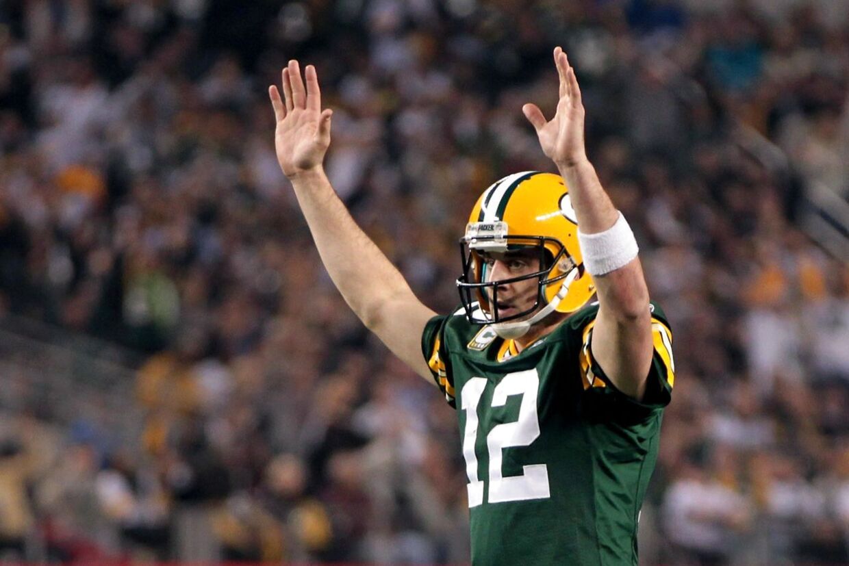 Green Bay Packers-quarterback Aaron Rodgers blev fortjent kåret til Super Bowl MVP efter at have kastet for 304 yards og tre touchdown i kampen mod Pittsburgh Steelers. Foto: AFP