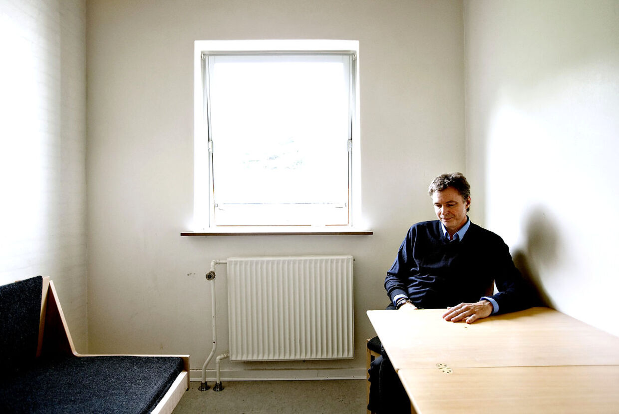 Finansmanden Klaus Riskær Pedersen fotograferet i Sdr. Omme Statsfængsel.