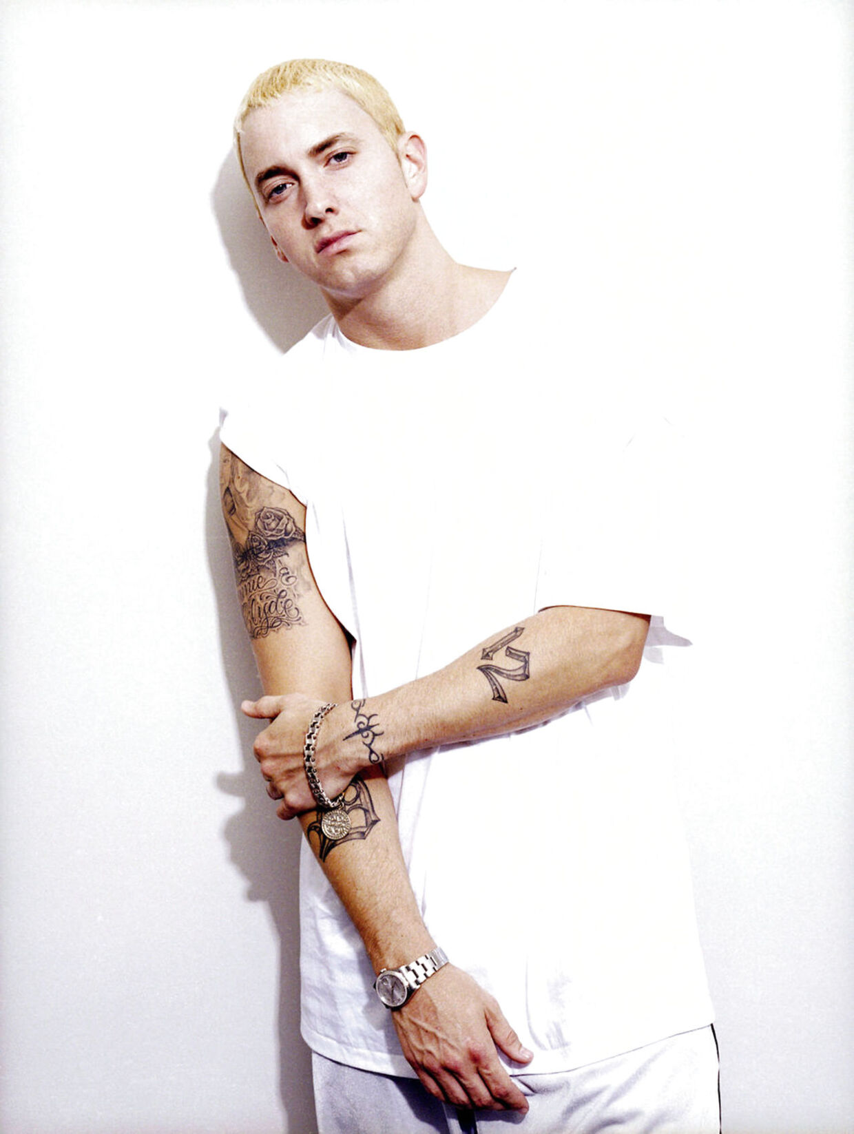 Eminem som vi kender ham: Med lyst hår og uden skæg.