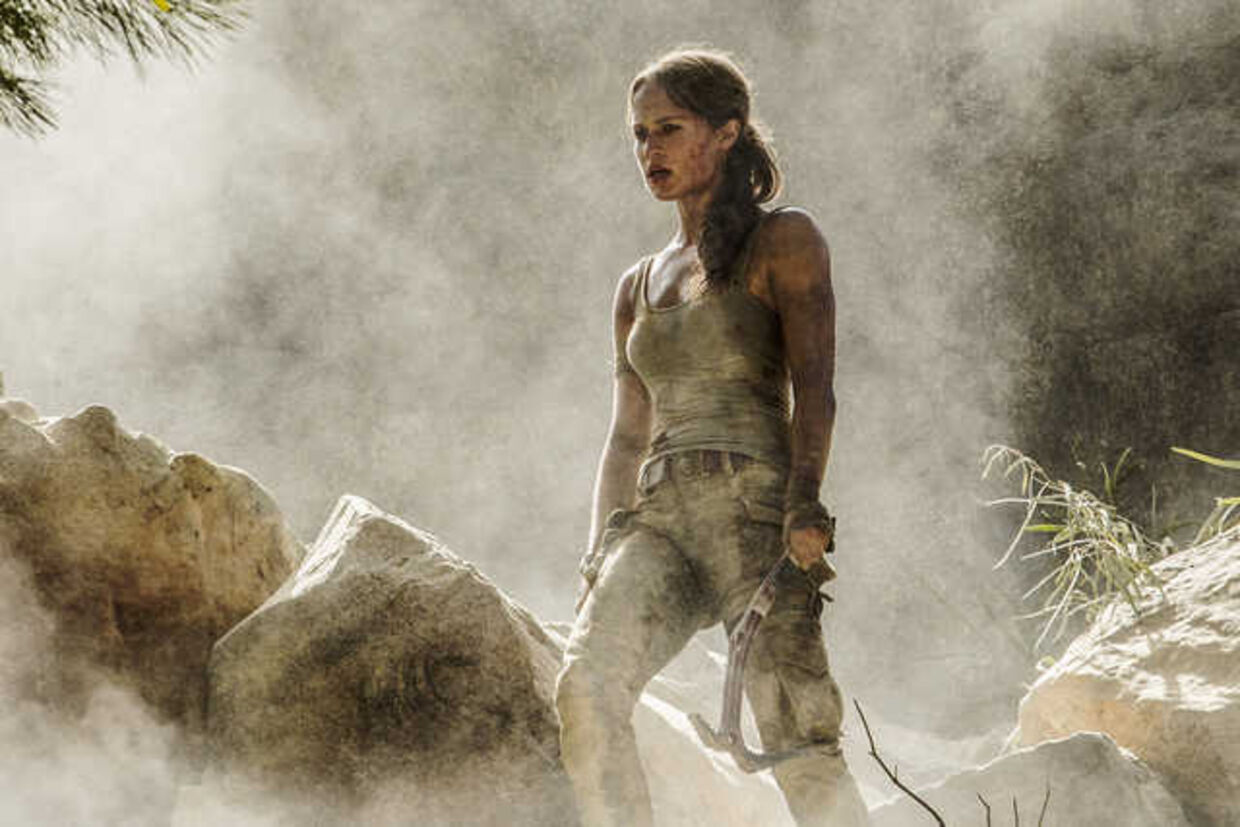 Alicia Vikander som Lara Croft. 'Tomb Raider' har premiere i marts.