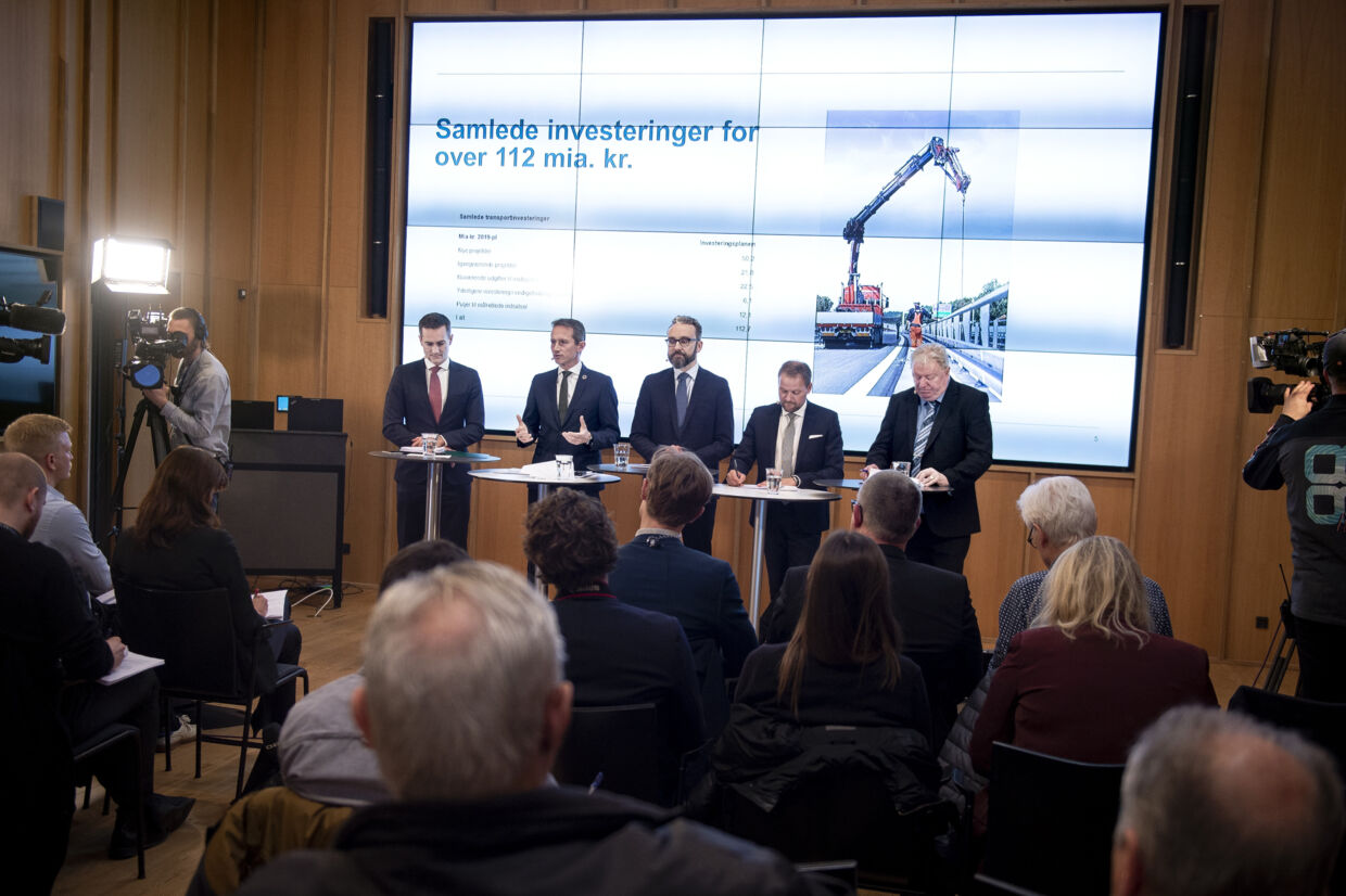 Regeringen og Dansk Folkeparti har indgået en aftale om infrastruktur, hvor der blandt andet skal laves nye projekter fra 2021 til 2030. Liselotte Sabroe/Ritzau Scanpix