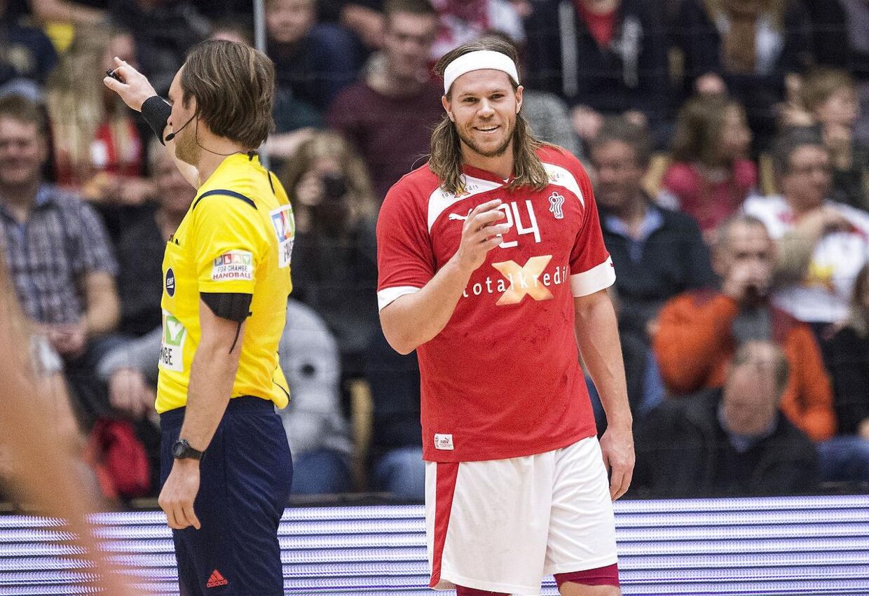 Mikkel Hansen spillede en god kamp, da Danmark vandt 36-26 mod Slovenien fredag aften