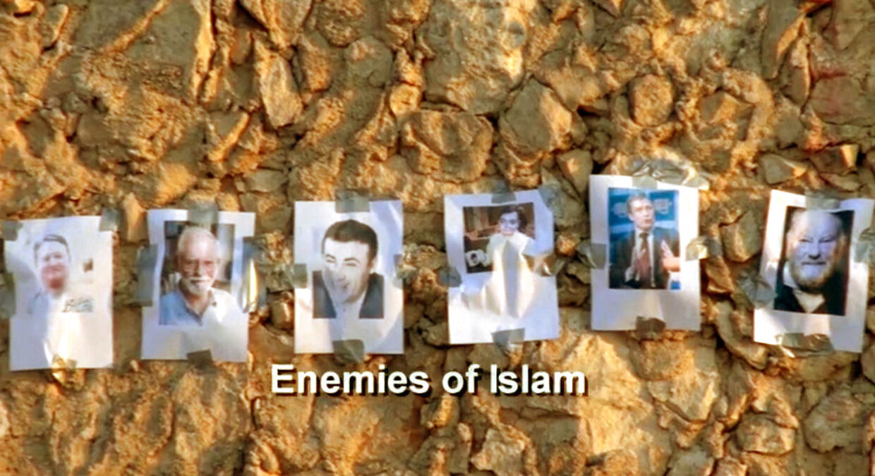 Ahmad El-Haj skød til måls efter bl.a. Kurt Westergaard og Anders Fogh Rasmussen. Foto fra propagandavideo.