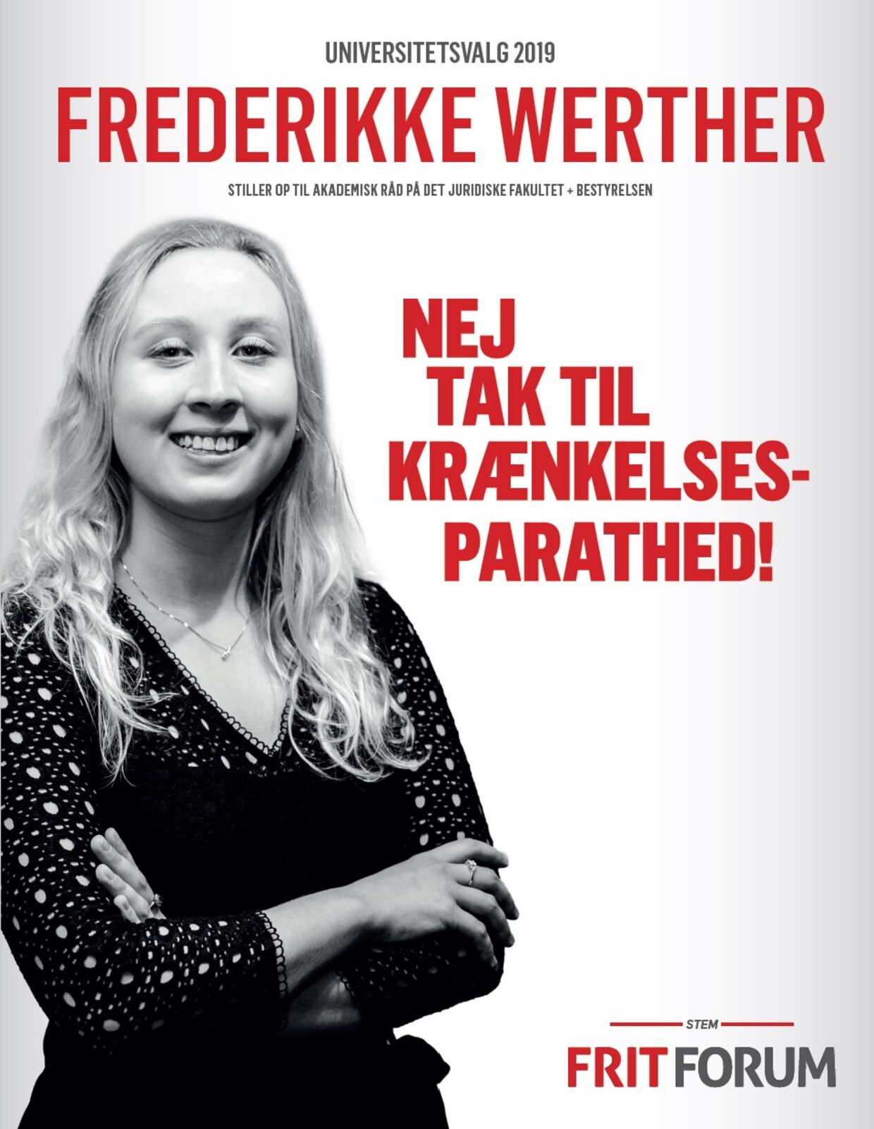 Frederikke Werthers valgplakat.