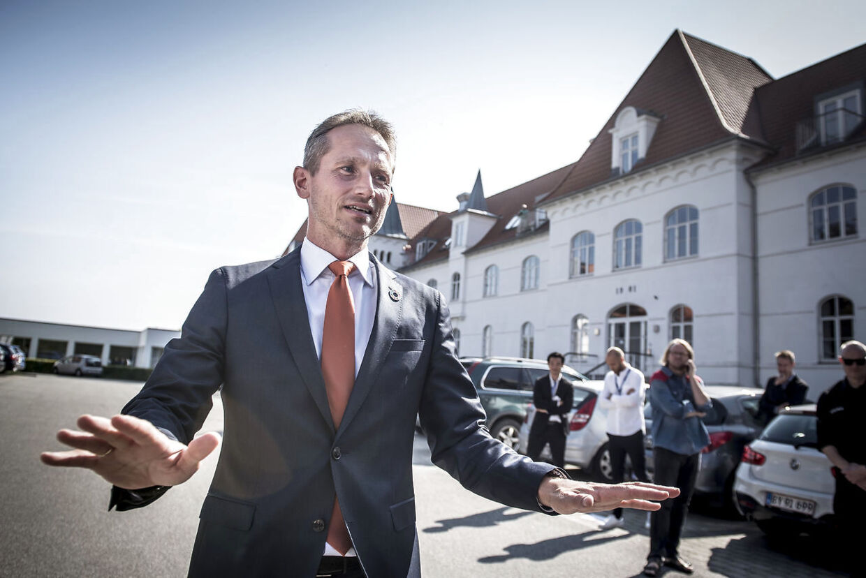 Kristian Jensen trækker sig som næstformand i Venstre efter Venstres hovedbestyrelses møde på Hotel Comwell i Brejning nær Vejle, fredag den 30. august 2019.. (Foto: Mads Claus Rasmussen/Ritzau Scanpix)