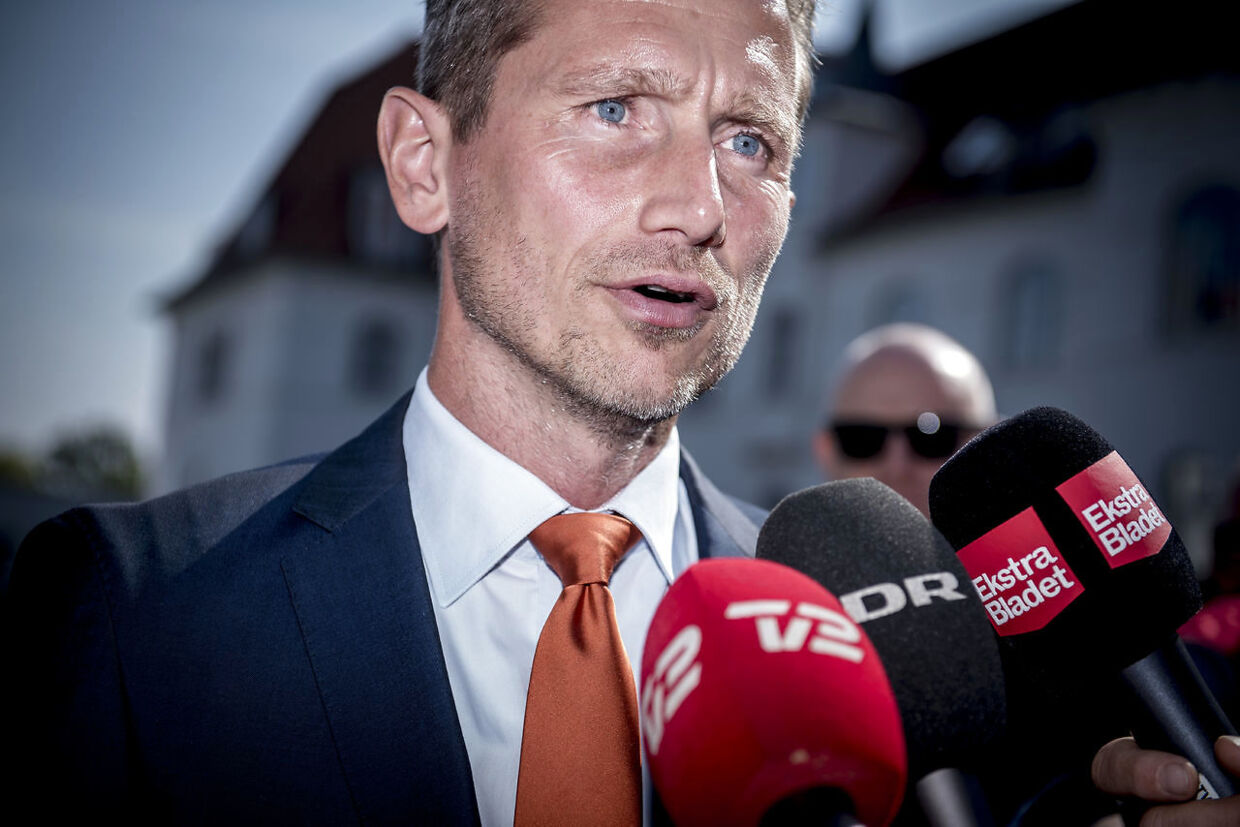 Kristian Jensen trækker sig som næstformand i Venstre efter Venstres hovedbestyrelsesmøde på Hotel Comwell i Brejning nær Vejle, fredag den 30. august 2019. (Foto: Mads Claus Rasmussen/Scanpix 2019)