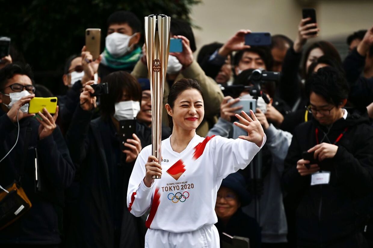 Der har i februar været et olympisk fakkelløb i Japan. 