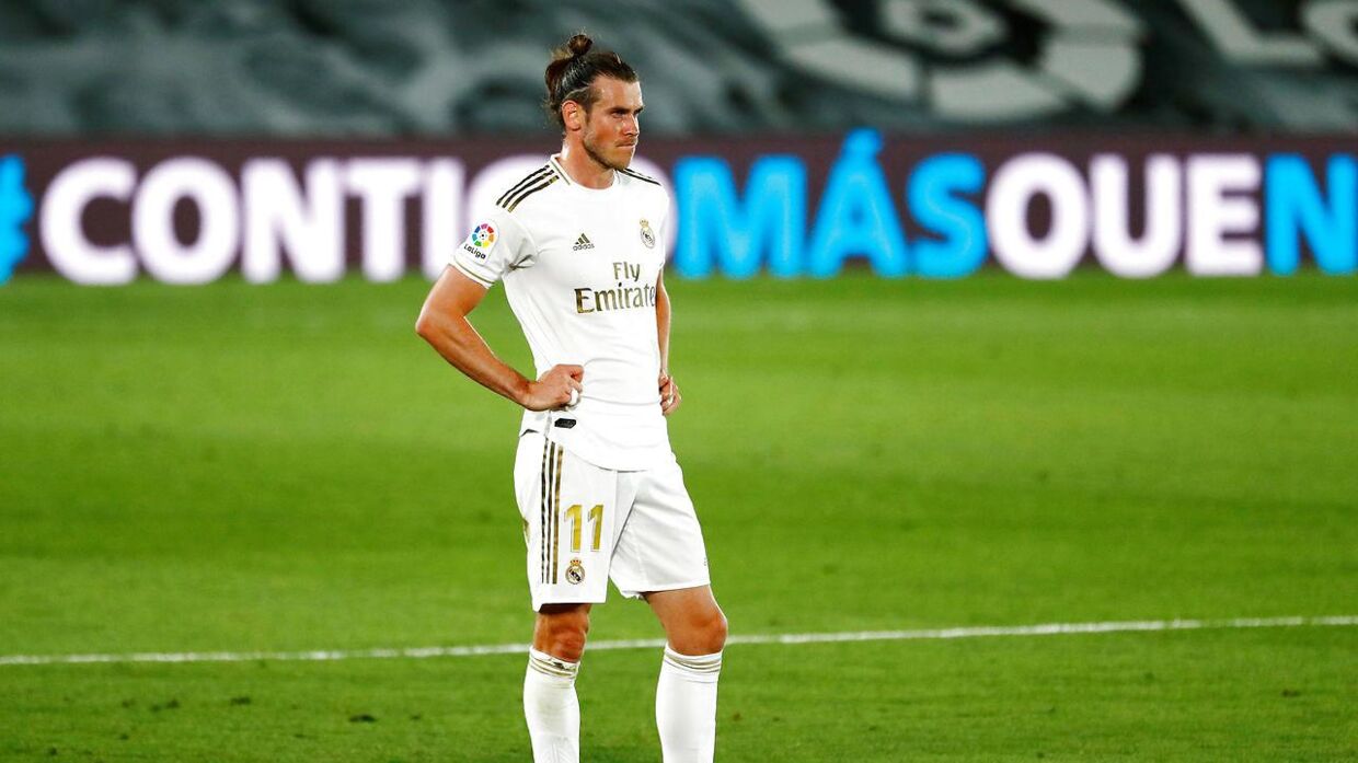 Der har været langt mellem Gareth Bales optrædener i Real Madrid. Her ses han i en af sine få optrædener for klubben i den netop overståede sæson, da Real Madrid mødte Mallorca 24. juni 2020.