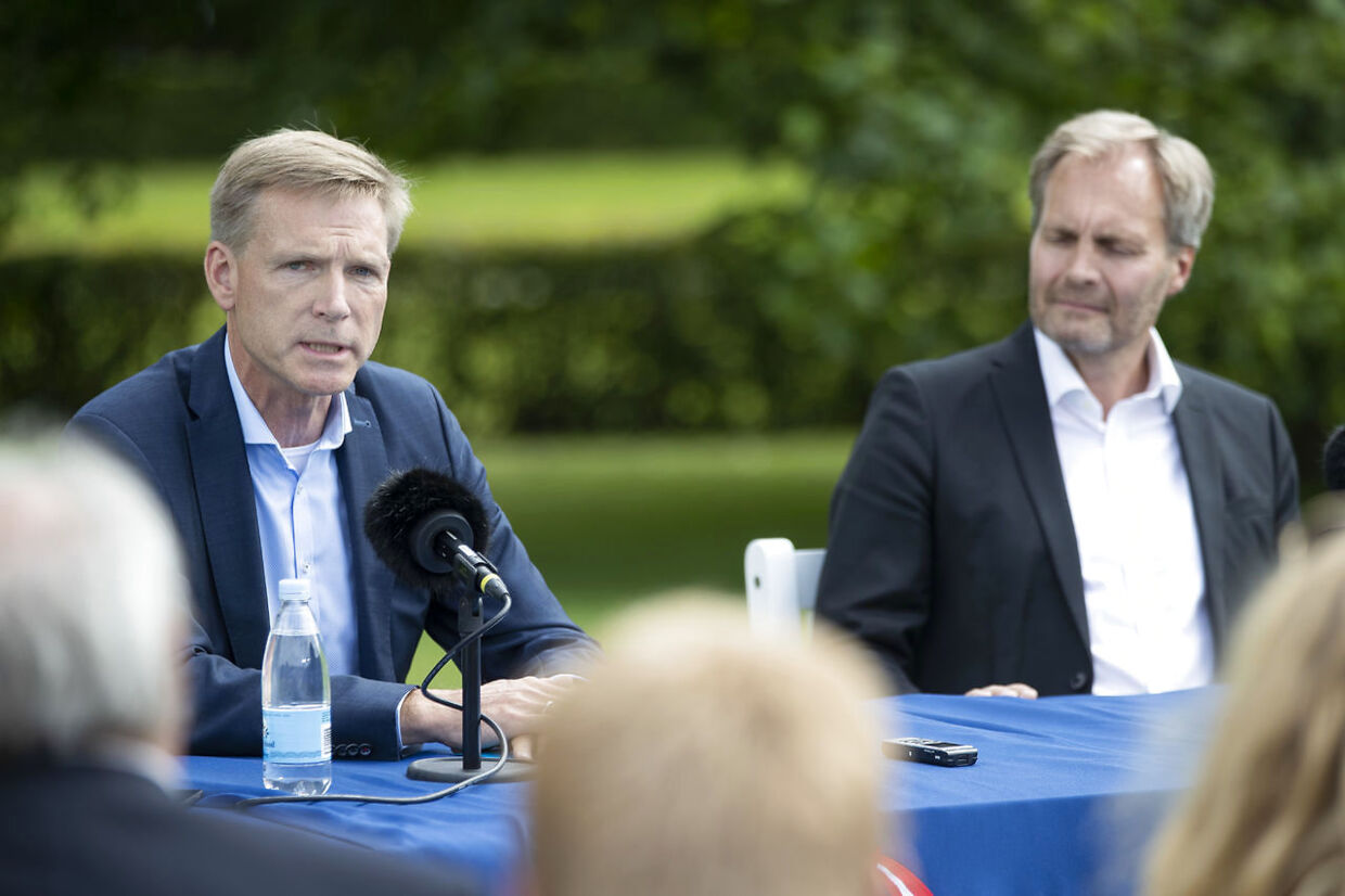Dansk Folkepartis formand Kristian Thulesen Dahl blev onsdag spurgt, om Morten Messerschmidt som ny næstformand nu kan kaldes for kronprins i partiet. (Foto: Frank Cilius/Ritzau Scanpix)