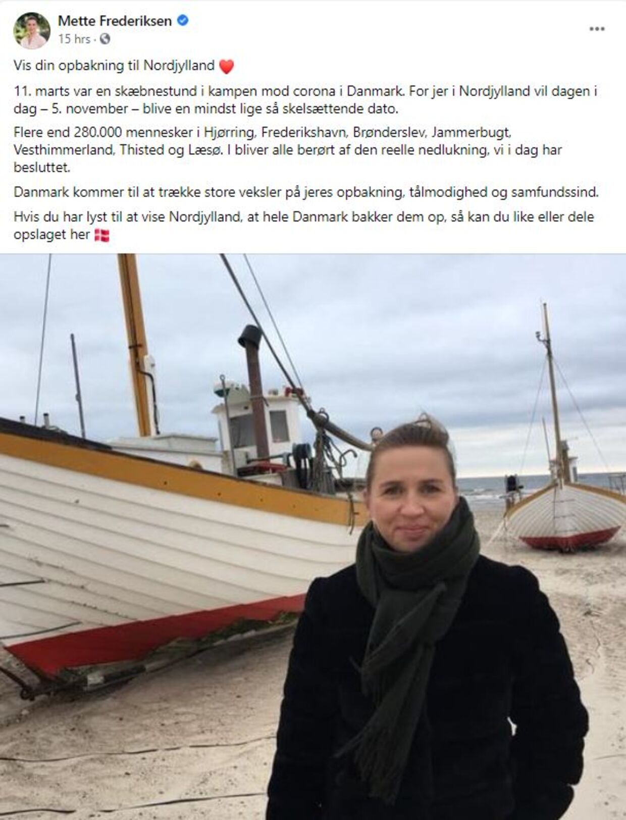 Mette Frederiksens Facebook-opslag har ramt hende som en boomerang, da hun kritiseres kraftigt for at »like-hunte« i sit opslag og bruge nordjydernes ulykke for at vinde politiske point.