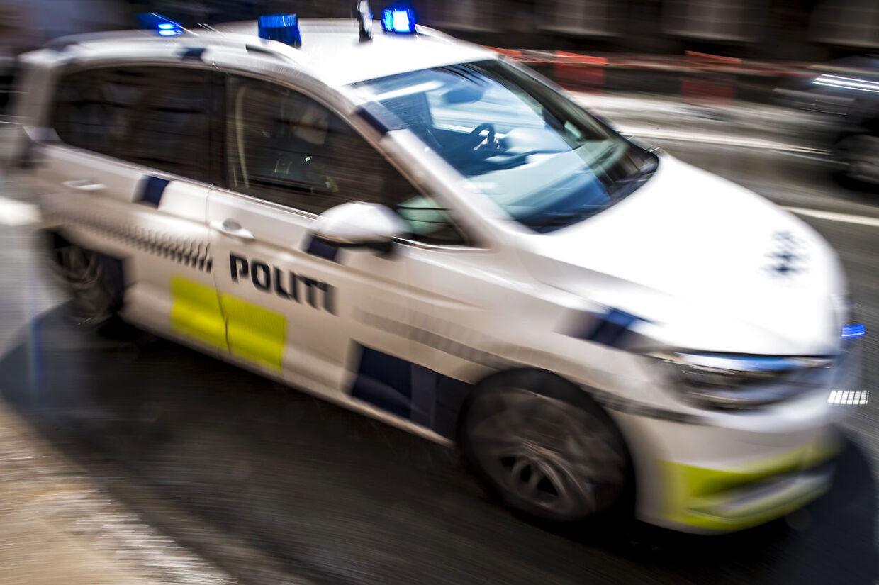 Politibil under udrykning i København, tirsdag den 7. maj 2019.