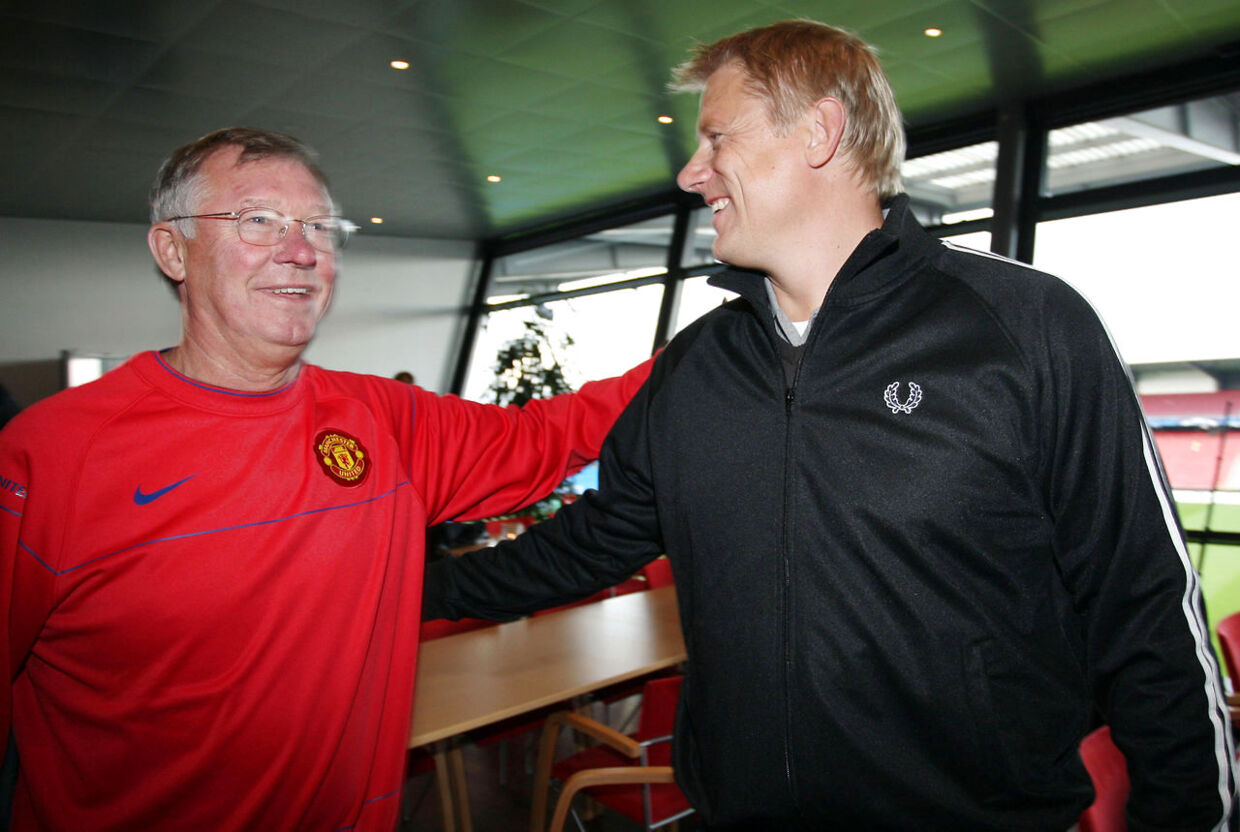 Alex Ferguson og Peter Schmeichel sammen på dansk jord i 2008