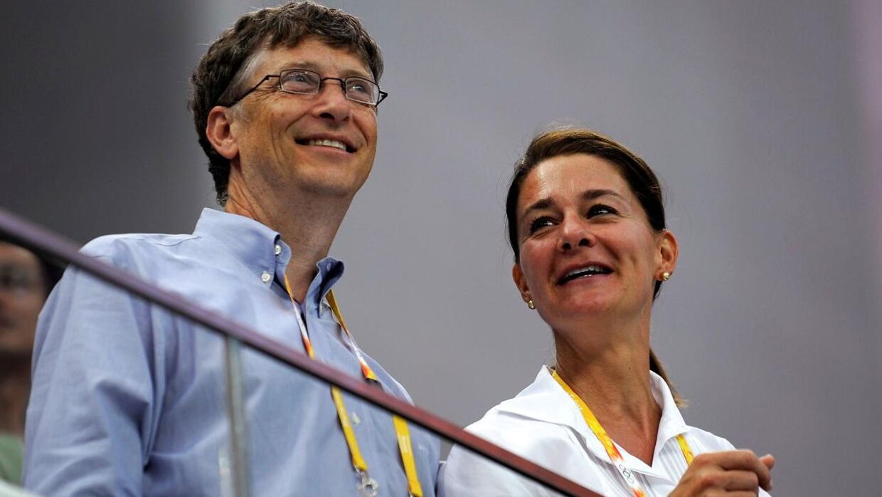 Arkivfoto af Bill Gates og wife Melinda Gates til OL i Beijing i 2008.