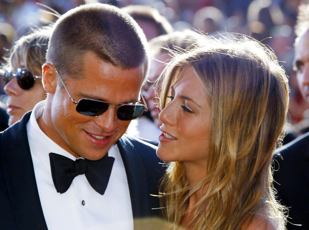 Jennifer Aniston og Brad Pitt fotograferet på rød løber i 2004. Året efter blev de skilt.
