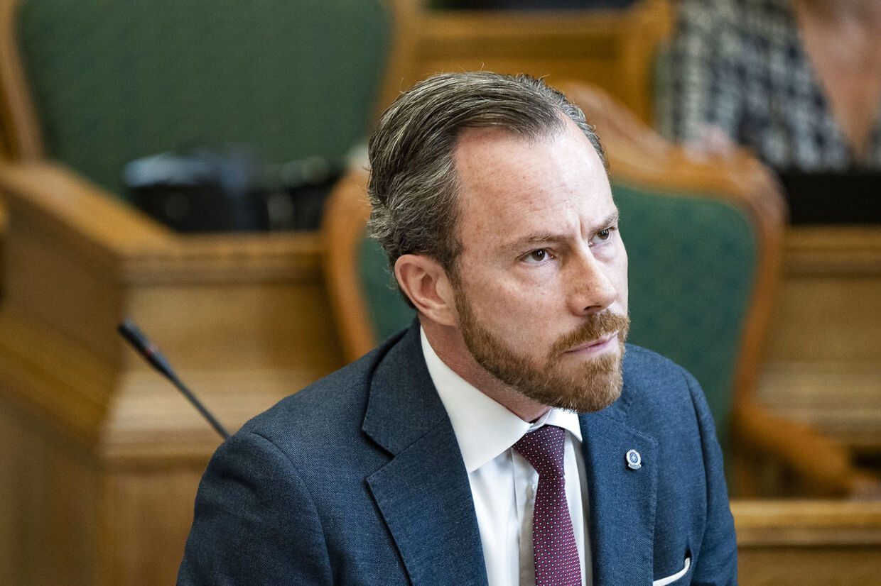Jakob Ellemann-Jensen (V) under folketingets afslutningsdebat i folketingssalen, onsdag den 2. juni 2021.. (Foto: Emil Helms/Ritzau Scanpix)