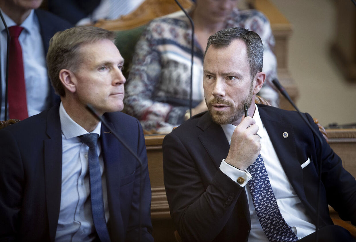 Kristian Thulesen Dahl (DF) og Jakob Ellemann-Jensen (V).