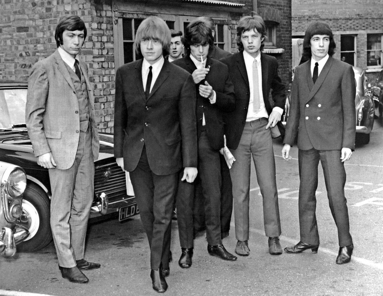 Rolling Stones fotograferet i 1965. Charlie Watts har præget et halvt århundredes populærkultur.