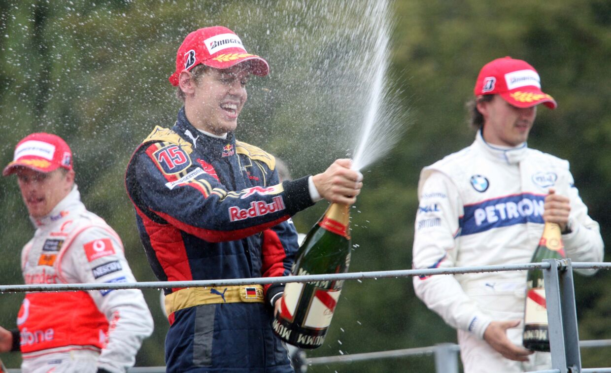 Sebastian Vettel stiller i denne weekend op i det italienske grandprix på Monza-banen, hvor han i 2008 vandt sit første grandprix (billedet).