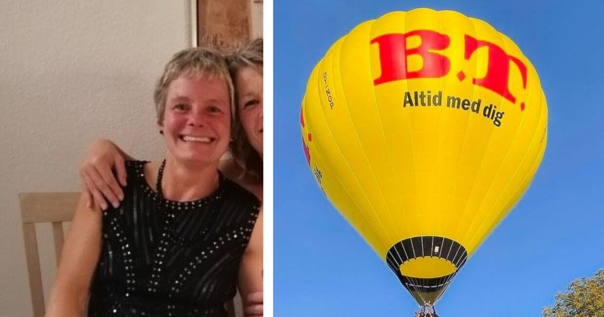 Pia Larsen var en af seks heldige vindere, som B.T. inviterede på luftballonstur over Odense. Foto: Privat og B.T.