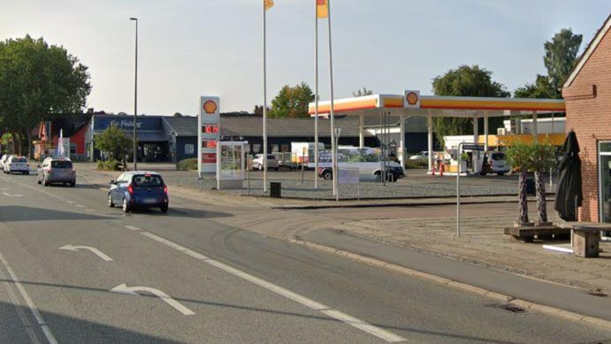 Dalumvej kommer til at blive spærret 22. oktover lige ved Shell-tanken. Foto: Google Streetview.
