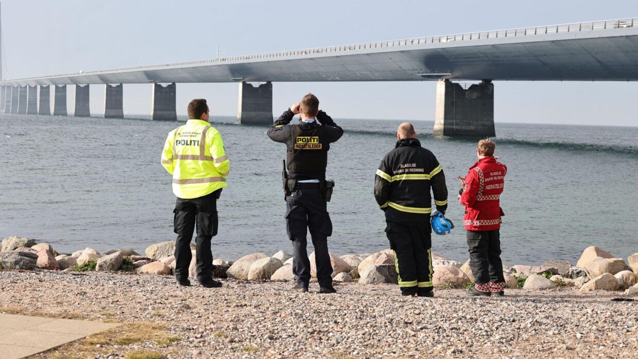 Politiet er til stede ved Storebælt på Sjællandssiden. Foto: Nicklas Fohlmann
