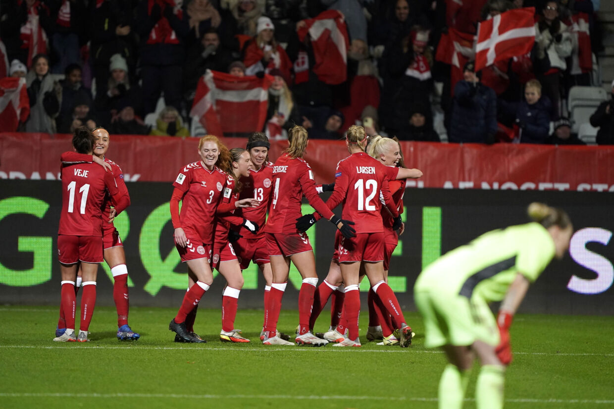 Danmark slog Rusland i VM-kvalifikationen og tog et stort skridt mod VM i Australien og New Zealand i 2023. Henning Bagger/Ritzau Scanpix