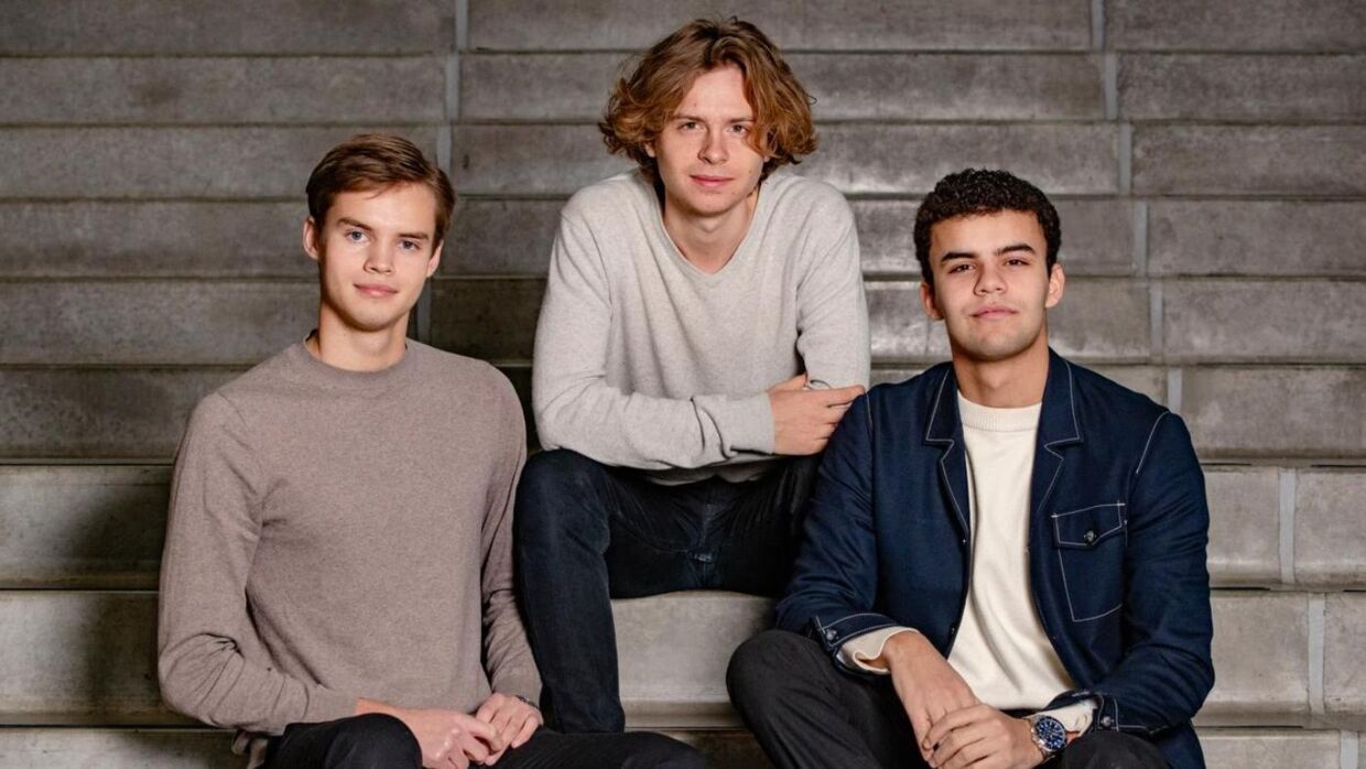 De tre unge iværksættere Peter Bæch (tv.), Robert Wolf (m.) og Jonas Gøttler (th.)