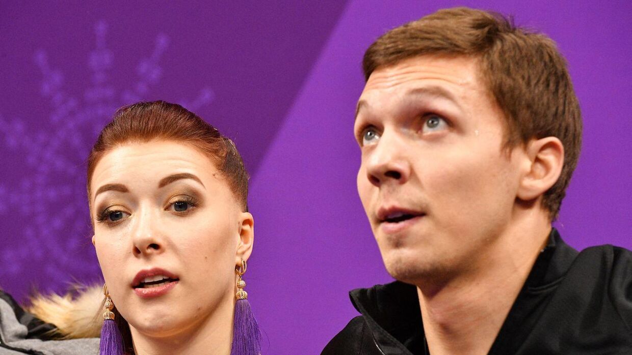 Ekaterina Bobrova og Dmitri Soloviev ved vinter-OL i 2018.