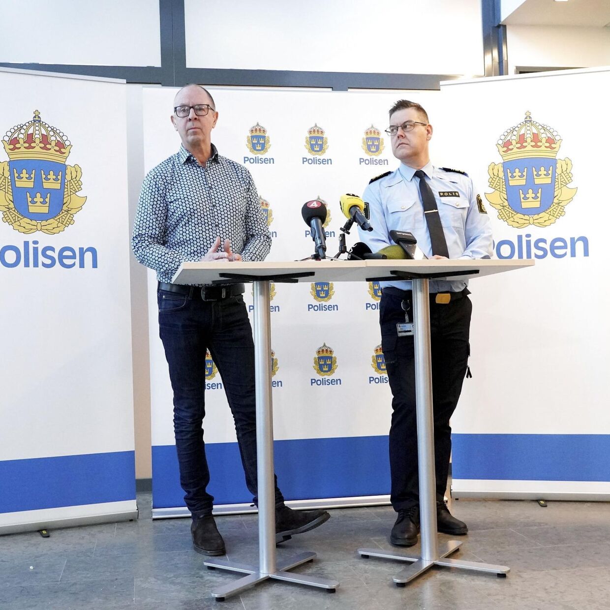 Claes-Arne Hermansson og Jimmy Arkenheim fra Malmøs Politi holdt pressemøde om drabet. 