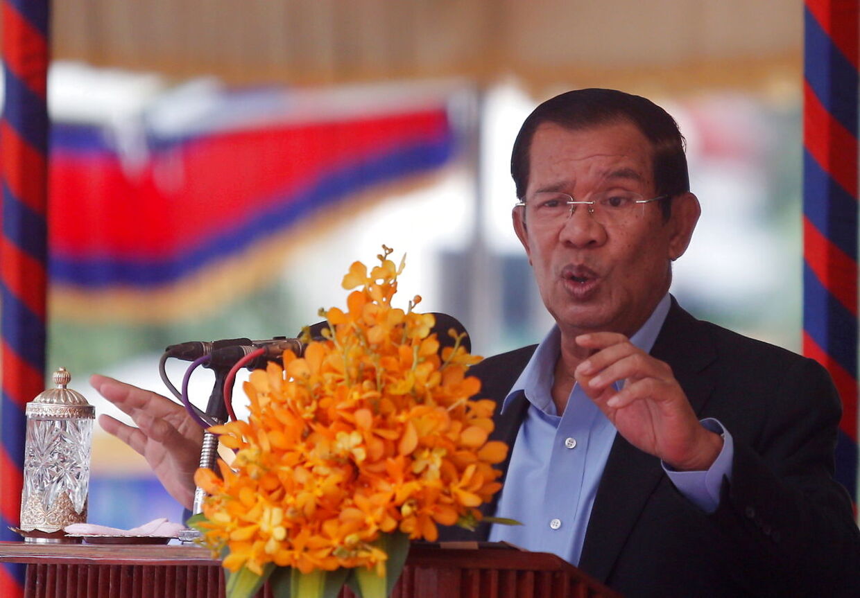 Cambodias premierminister Hun Sen er glad for venskabet med Kina.