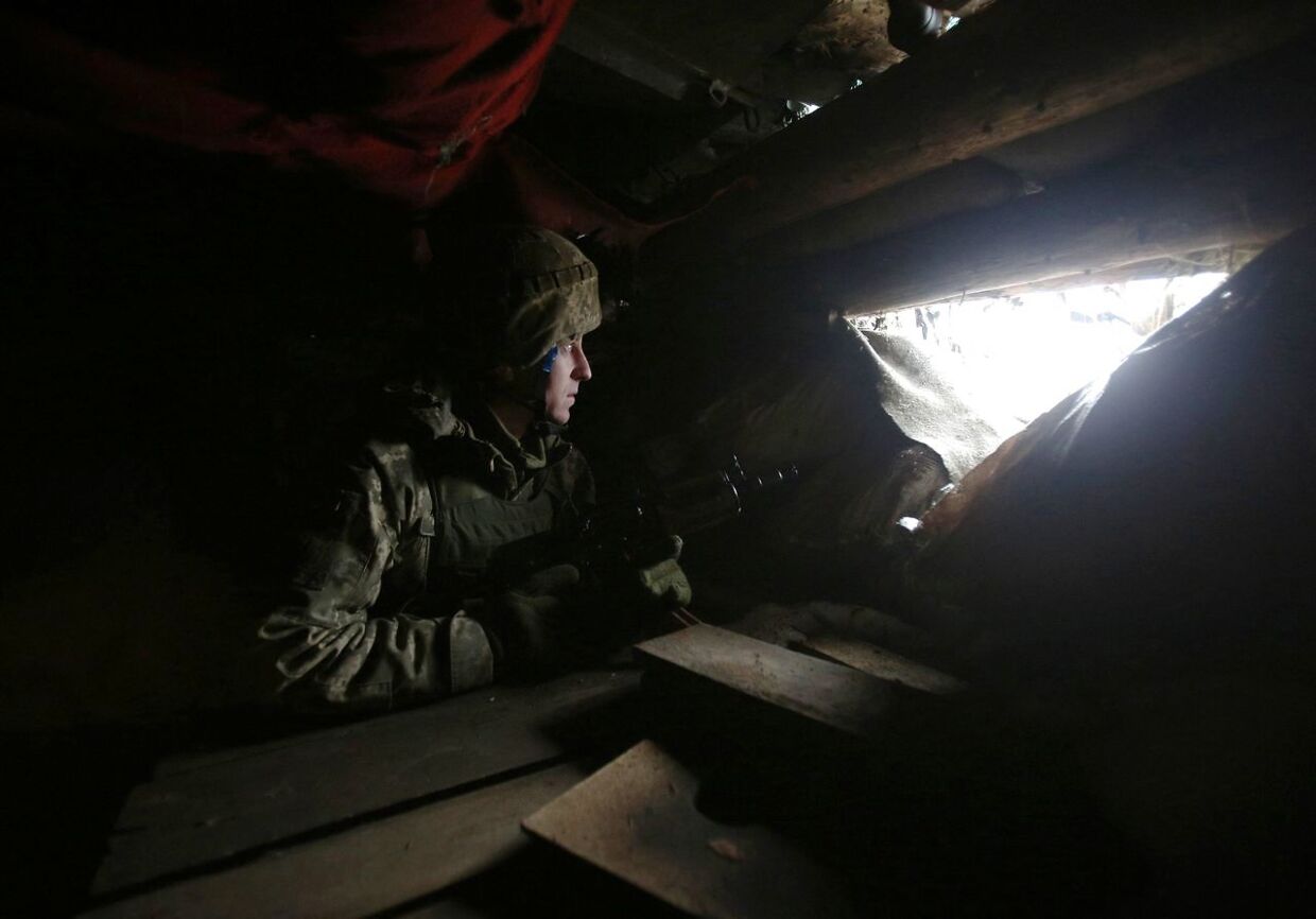 Arkivfoto af en ukrainsk soldat fra 11. januar i år. 