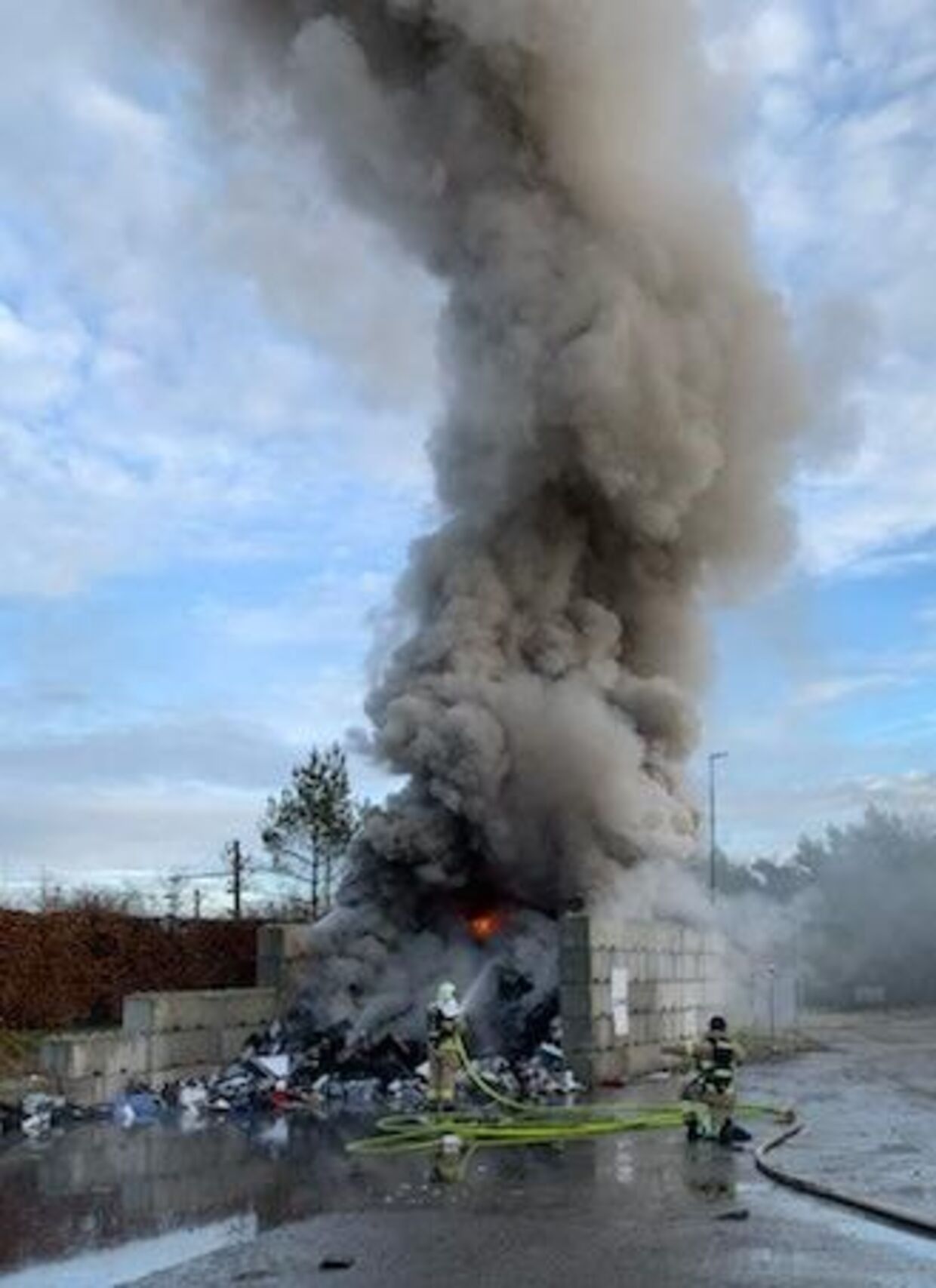 Her er den bunke, der er gået ild i. Foto: Hovedstadens Beredskab. 