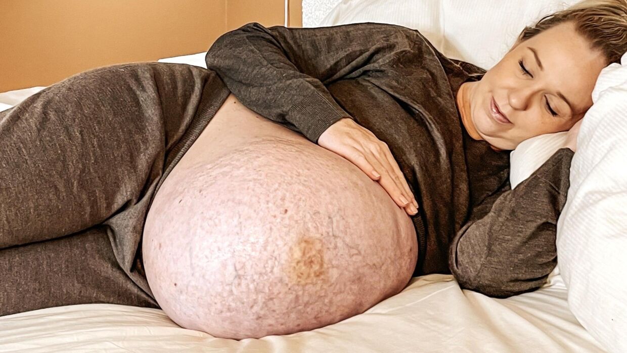 Michella Meier-Morsi har med trillinger i maven haft en hård graviditet, hvor størstedelen af tiden er blevet brugt i sengen