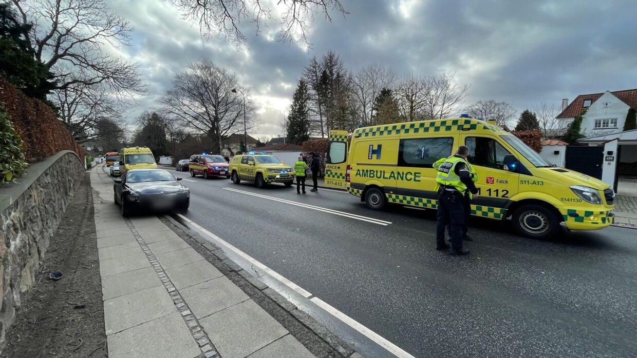 En person er kørt galt i Vedbæk. Foto: Presse-fotos.dk 