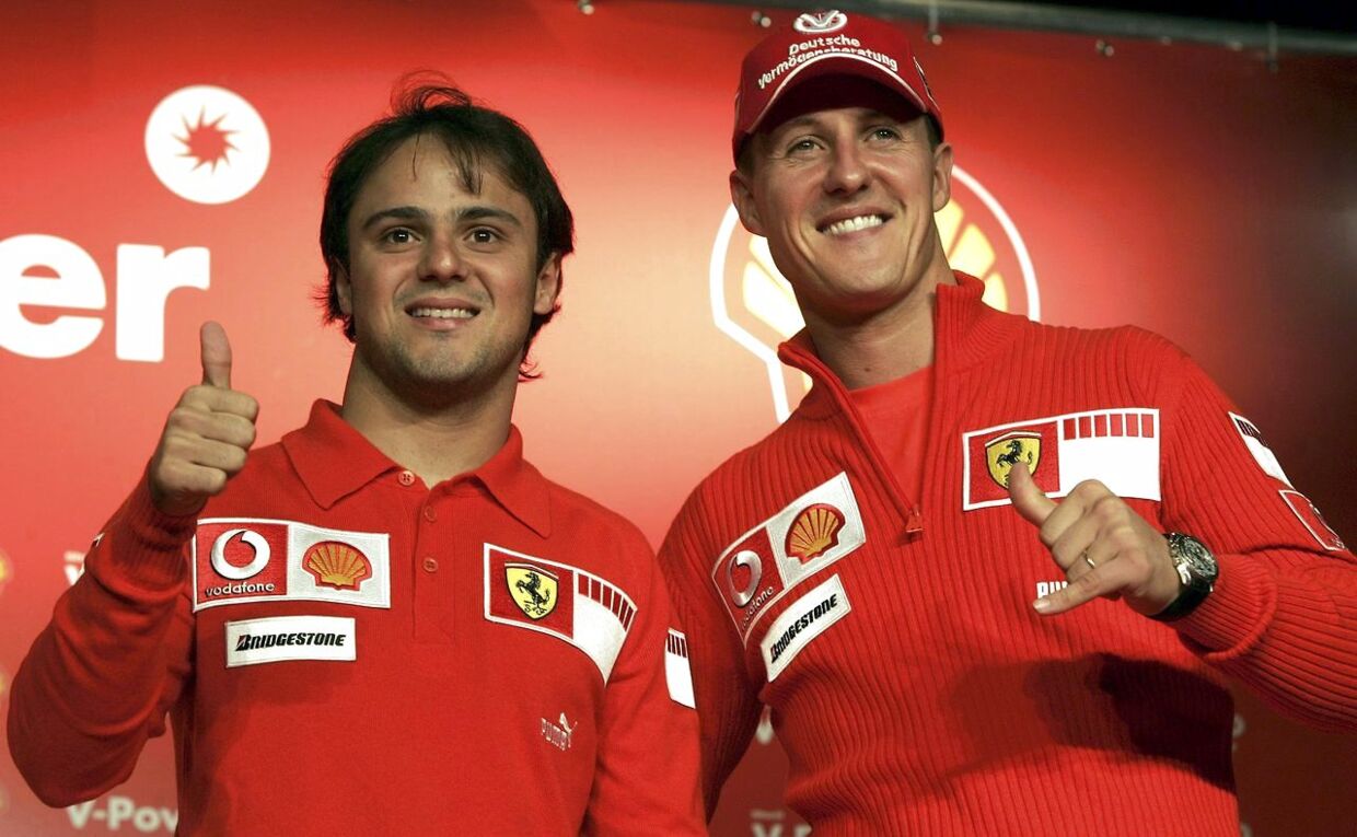 Felipe Massa og Michael Schumacher dengang de kørte sammen på Ferrari.