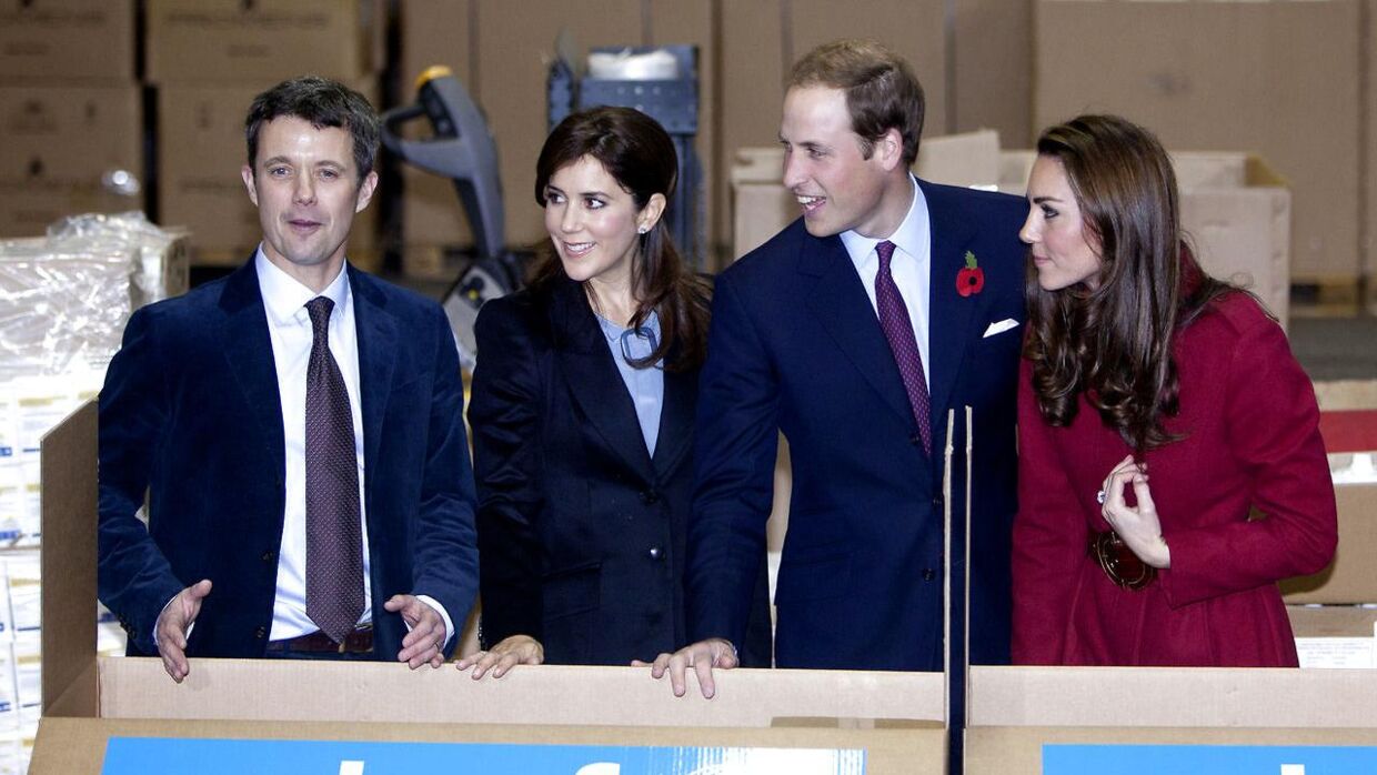 Sådan så det ud, da Kronprinsparret fik besøg af prins William og hertuginde Kate i 2011.
