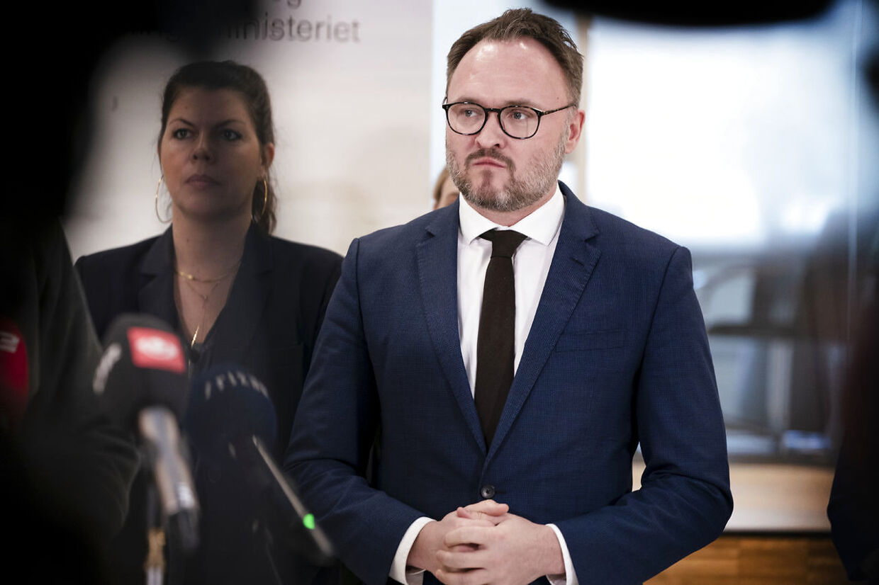 Klima-, energi- og forsyningsminister Dan Jørgensen ved et pressemøde 11. februar 2022. 