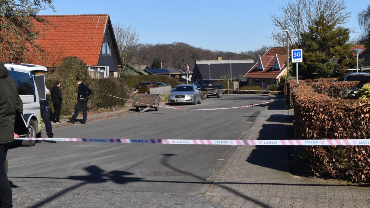 Politiet spærrede et område i Erritsø af søndag. Foto: Presse-fotos.dk