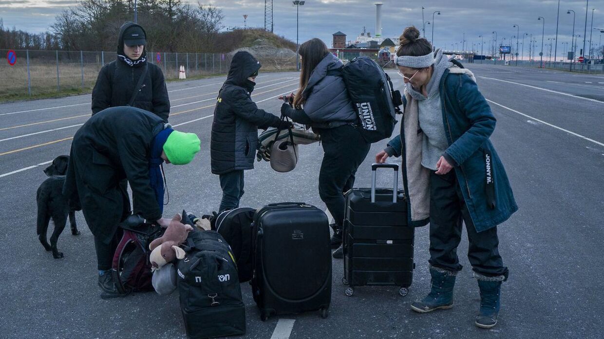 Ukrainske flygtninge efter ankomst til Danmark 10. marts 2022