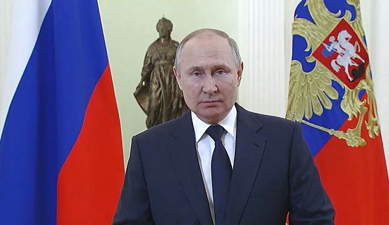 Et af de seneste billeder Vladimir Putin, fra en tv-optræden.