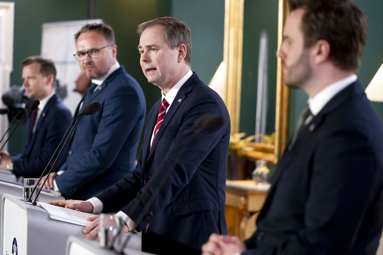Finansminister Nicolai Wammen på dagens pressemøde om dansk økonomi.