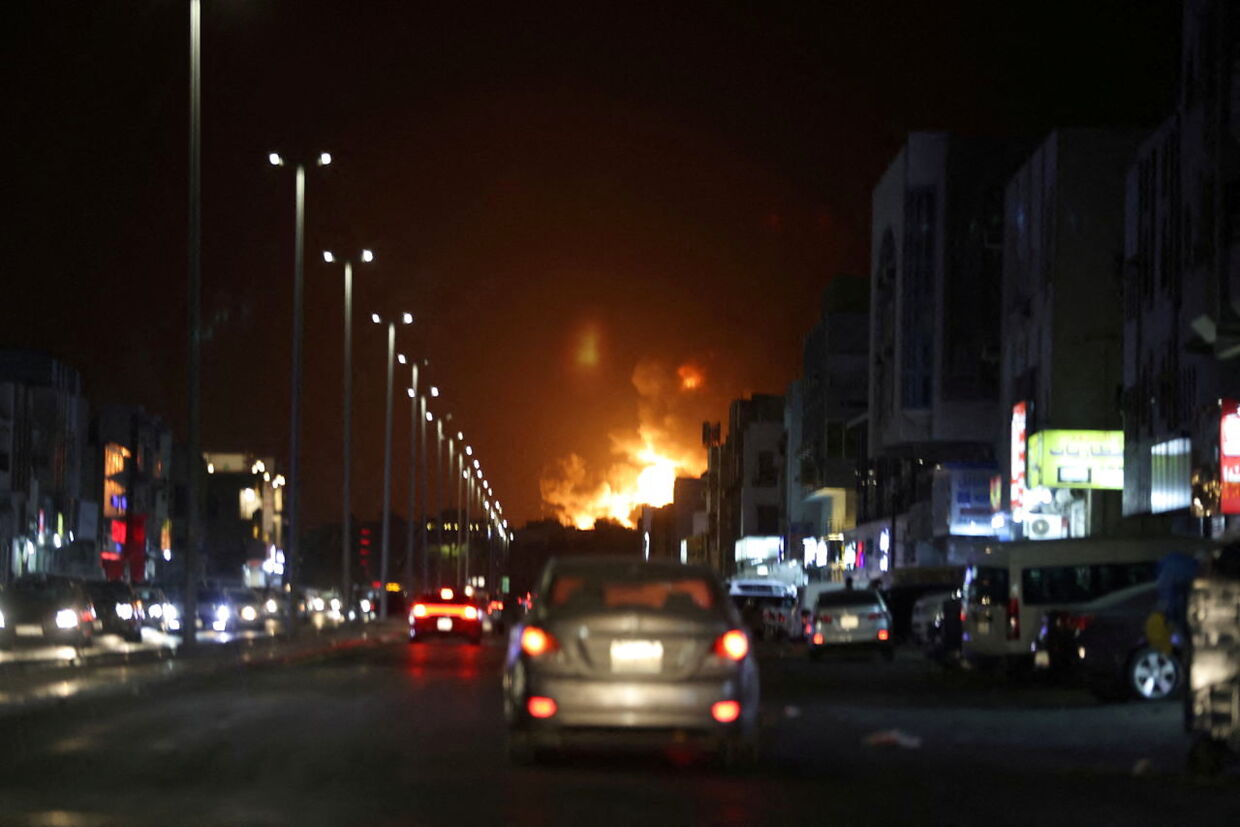 Sådan ser det ud for bilisterne i Jeddah fredag aften. REUTERS/Stringer