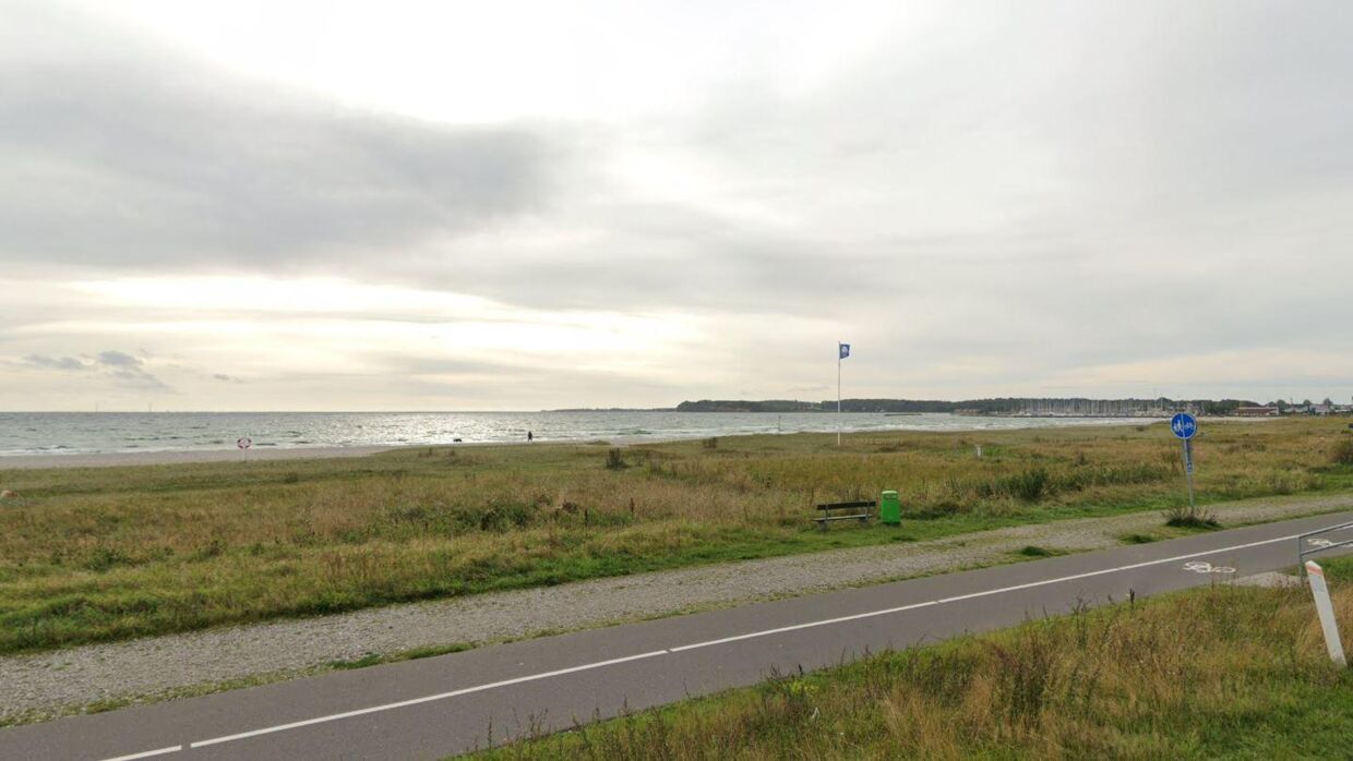 Kerteminde Nordstrand dannede rammerne om en voldsom episode. Foto: Google Maps.