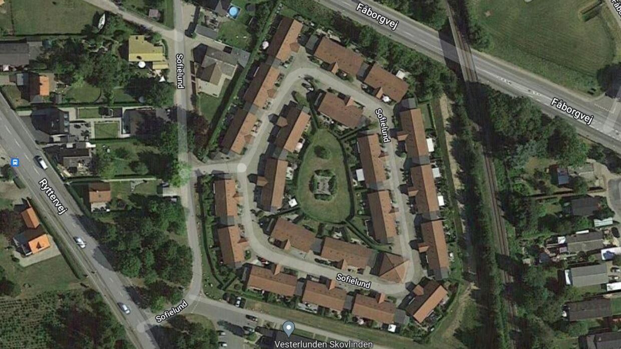 En 73-årig kvinde blev lørdag fundet dræbt i sit hjem i Sofielund i Svendborg. Foto: Google Maps