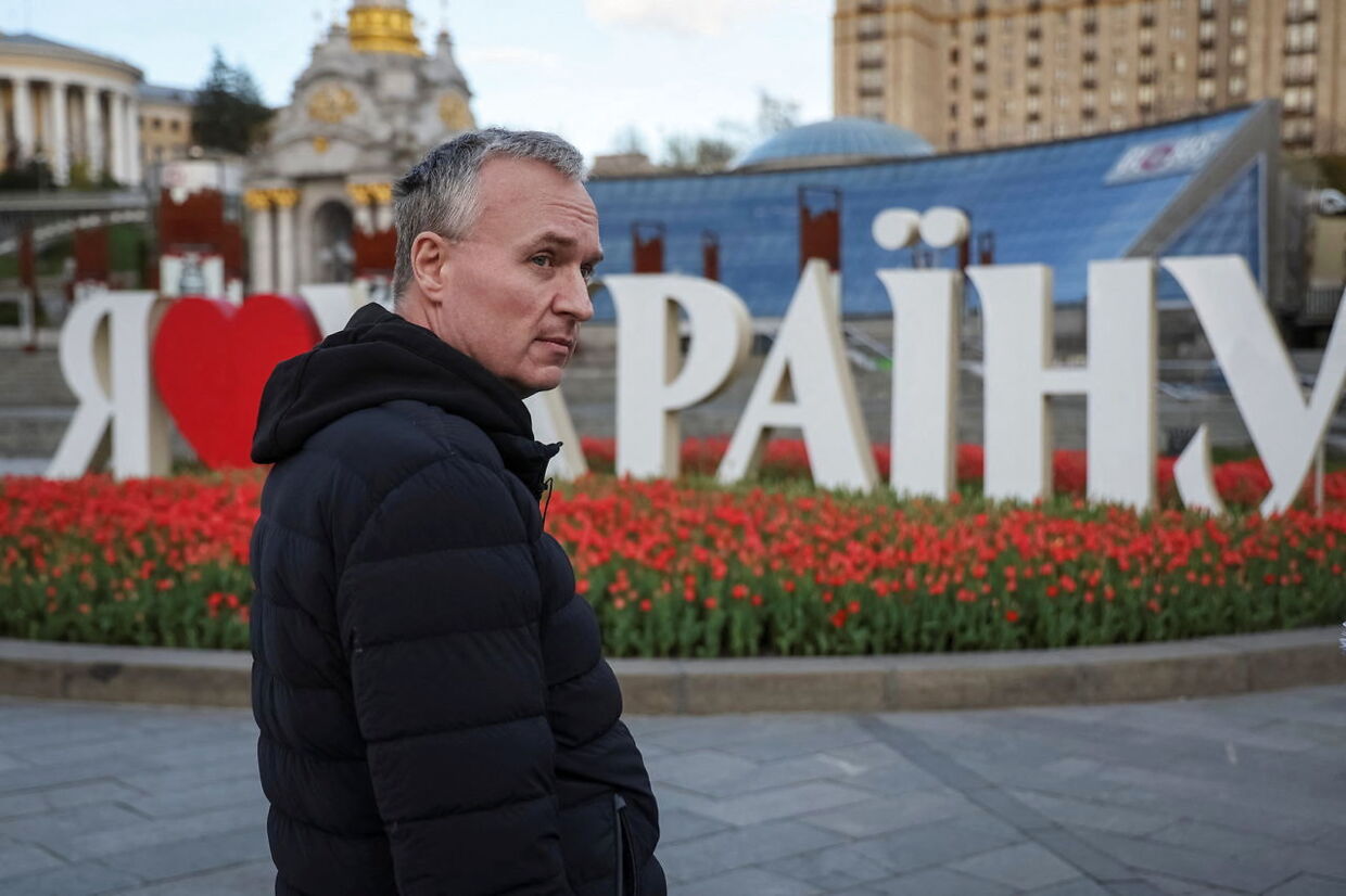 Former Gazprombank Vice President Igor Volobuev, who fled Russia into Ukraine speaks during an interview with Reuters in central Kyiv, Ukraine April 28, 2022. REUTERS/Gleb Garanich