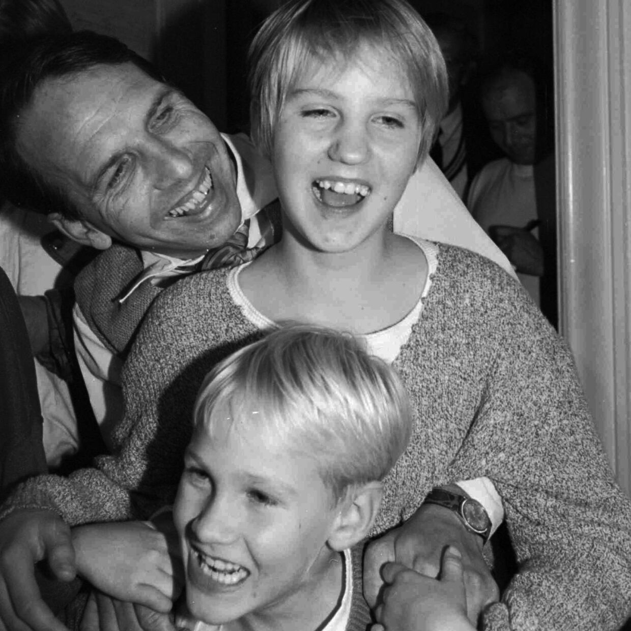 Jacob Haugaard med sønnen Carl Frederik og datteren Kathrina.