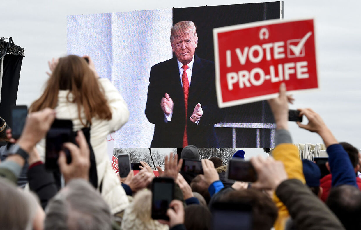 Donald Trump under 'March for Life', en demonstration mod fri abort i Washington i 2020.