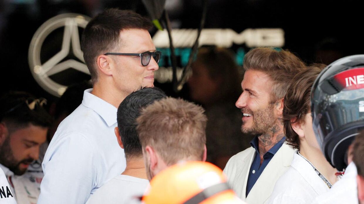 Tom Brady (tv.) og David Beckham.