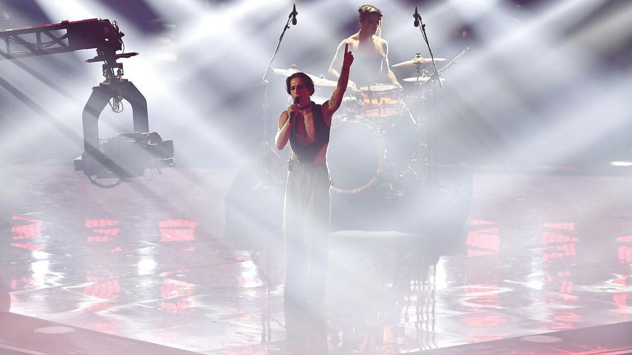 Her ses Måneskin på scenen lørdag aften under Eurovision-finalen.